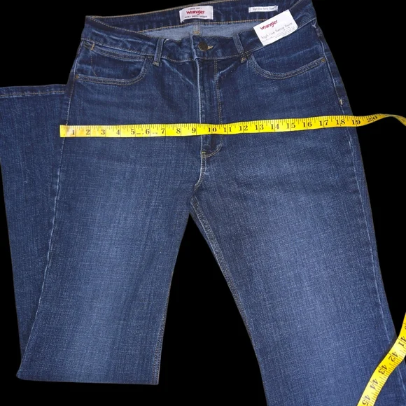 Wrangler High Rise Fierce Flare Jeans Dark Wash Retro Western Denim - Picture 8 of 10